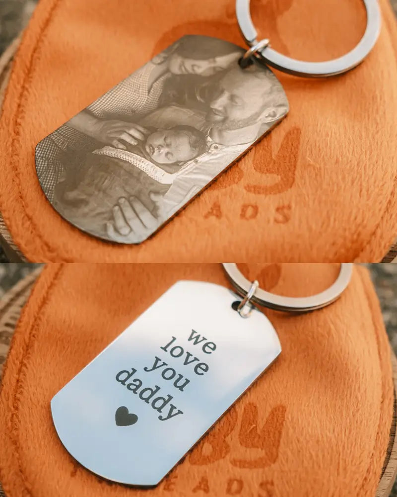 Personalised Stainless Steel Dog Tag Keychain - Engrave Your Photo, Name or Message - Bilby Threads
