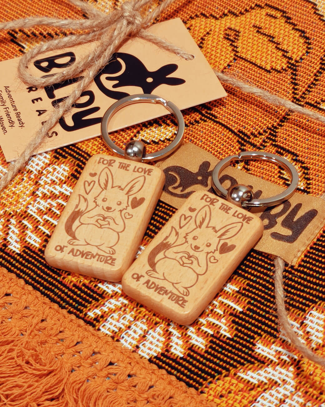 Basswood Keychain "For The Love Of Adventure" - Bilby Threads