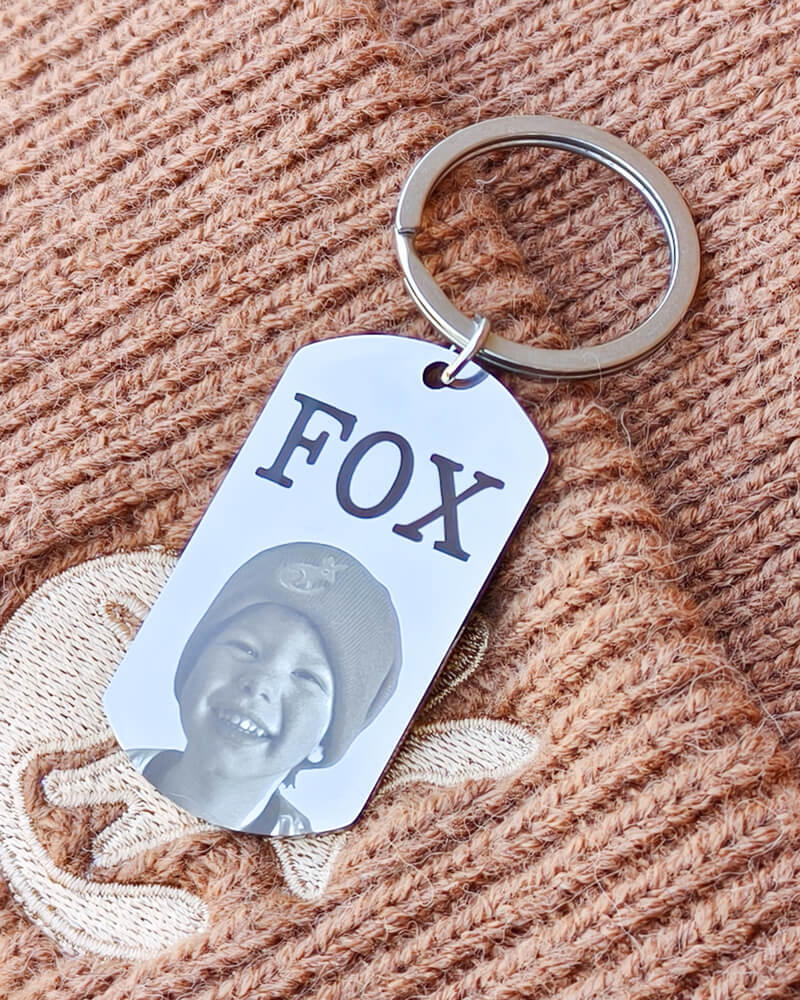 Personalised Stainless Steel Dog Tag Keychain - Engrave Your Photo, Name or Message - Bilby Threads
