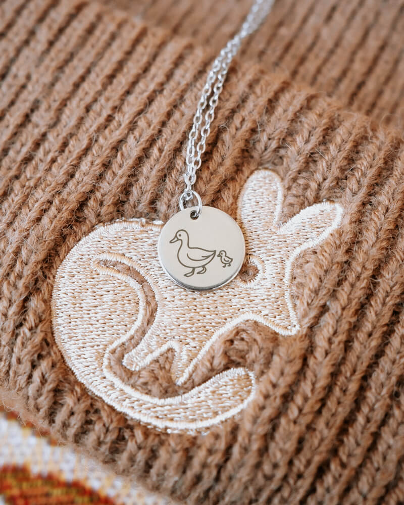 Personalised Custom Engraved Mother Duck Pendant Necklace - Bilby Threads