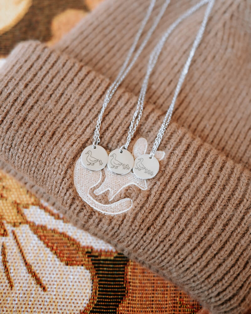 Personalised Custom Engraved Mother Duck Pendant Necklace - Bilby Threads