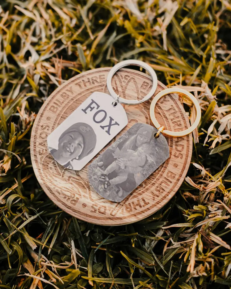 Personalised Stainless Steel Dog Tag Keychain - Engrave Your Photo, Name or Message