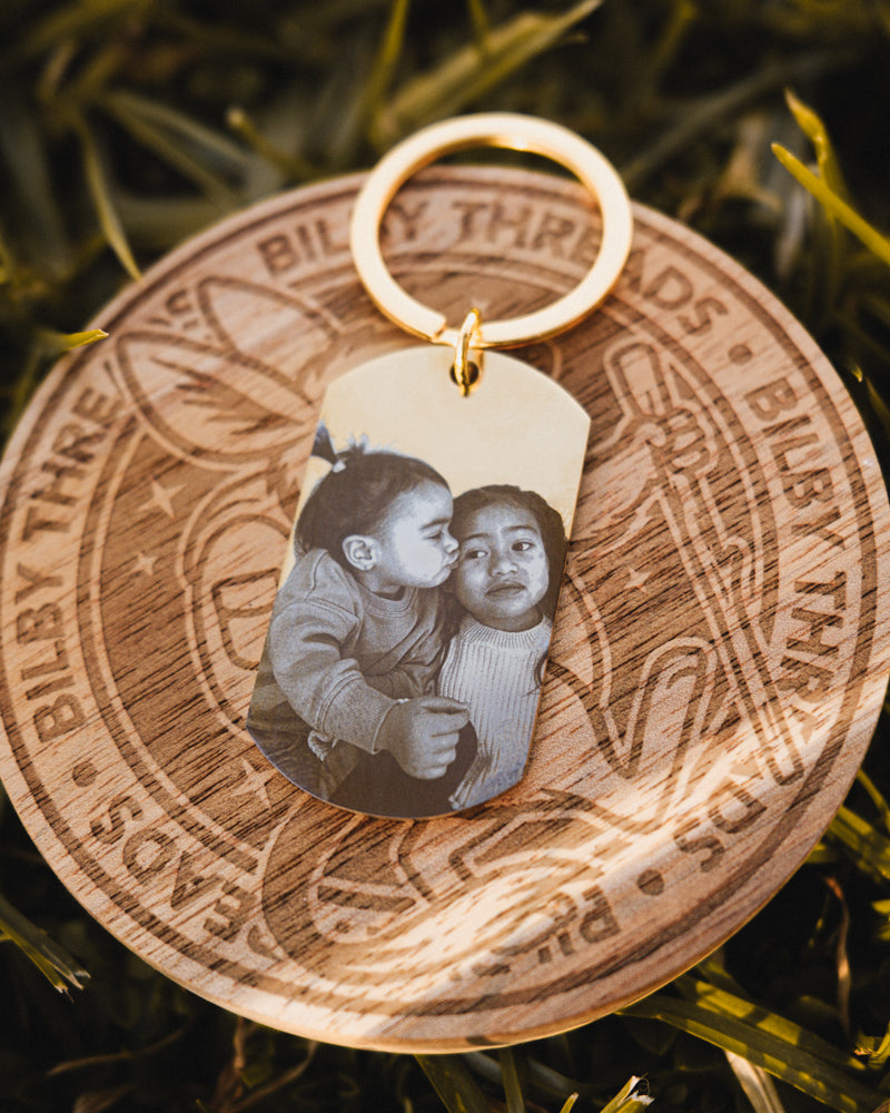 Personalised Stainless Steel Dog Tag Keychain - Engrave Your Photo, Name or Message
