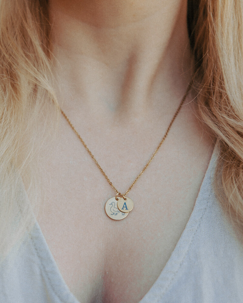 Personalised Custom Engraved Mother Duck Pendant Necklace