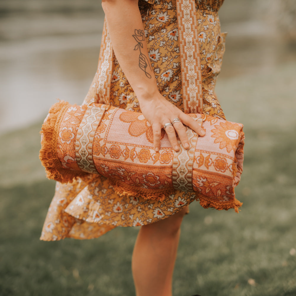 Picnic Rug or Blanket Carry Strap - Dune - Bilby Threads