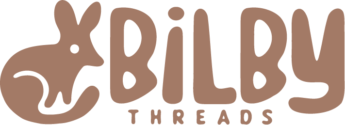 Bilby Threads Logo Horizontal In Brown And Transparent