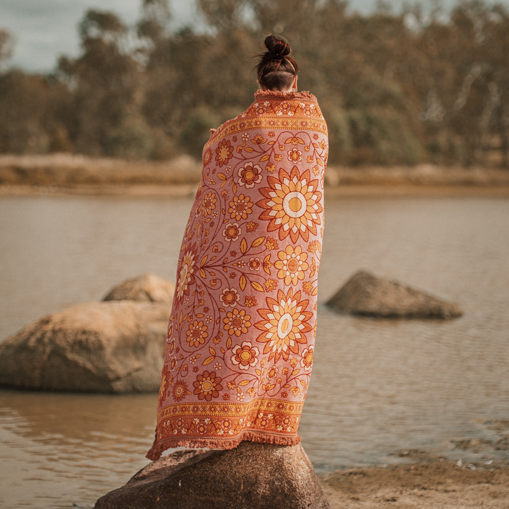 Bloom Woven Picnic Rug - Bilby Threads