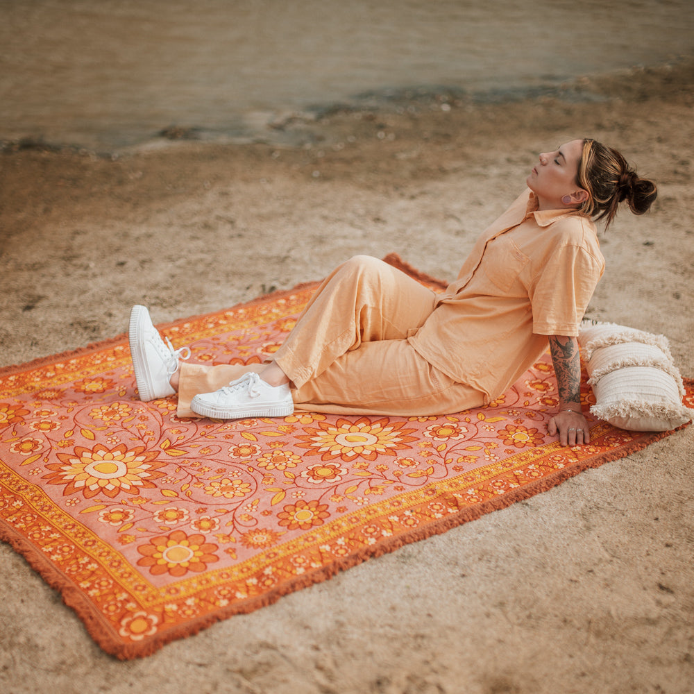 Bloom Woven Picnic Rug - Bilby Threads