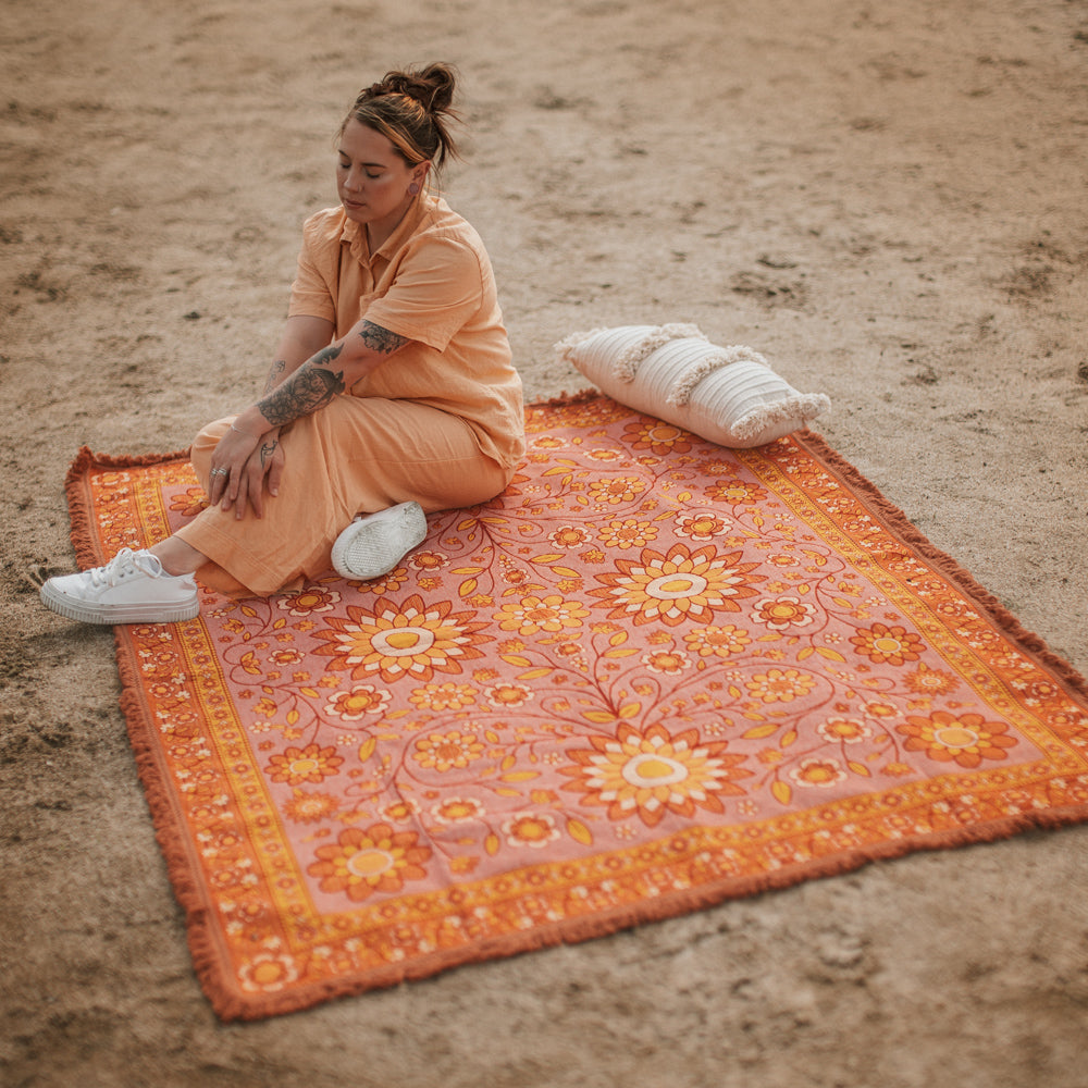 Bloom Woven Picnic Rug - Bilby Threads