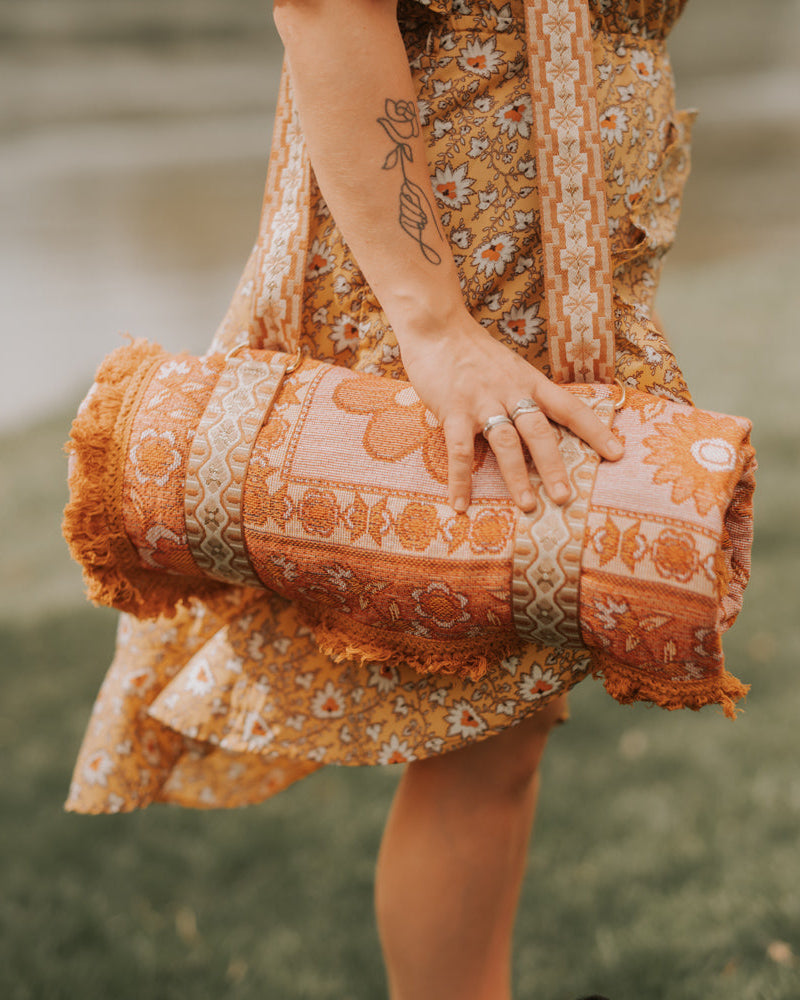 Picnic Rug or Blanket Carry Strap - Dune - Bilby Threads