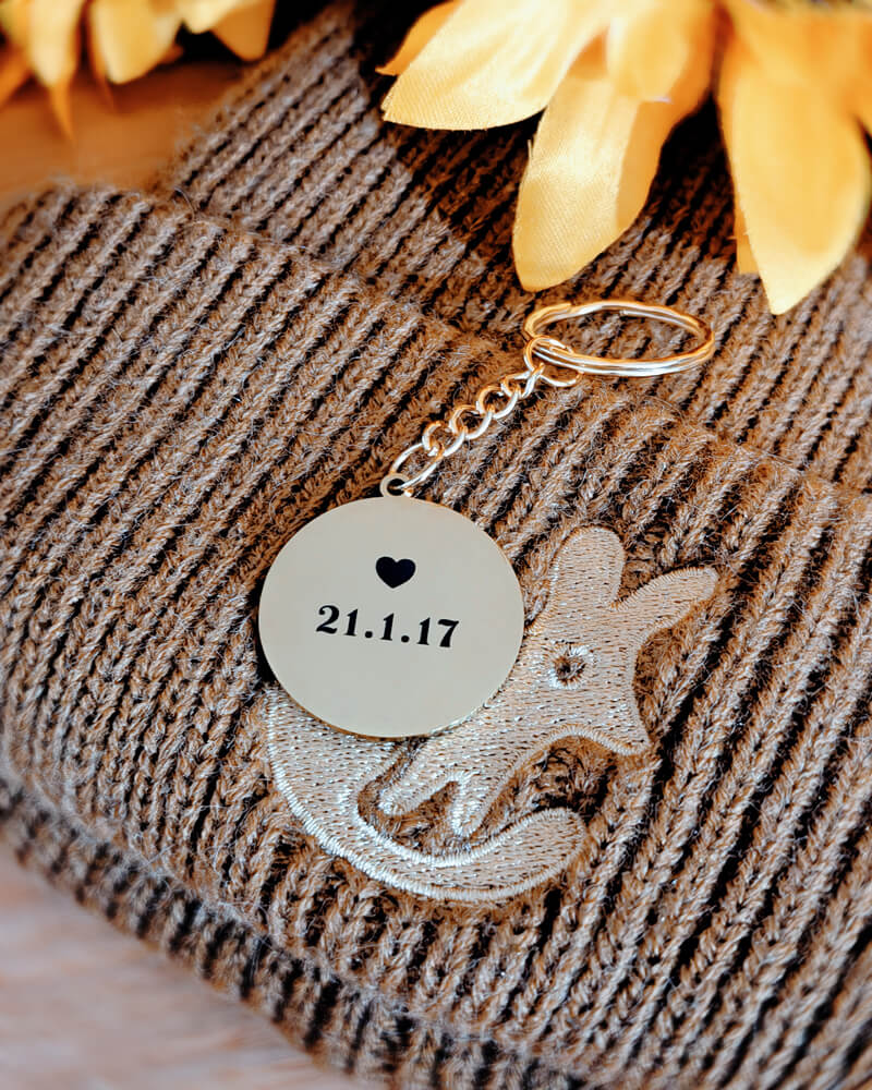 Custom Engraved Coordinates Keychain - Gold Mirror Stainless Steel - Bilby Threads