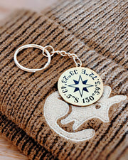 Custom Engraved Coordinates Keychain - Gold Mirror Stainless Steel - Bilby Threads
