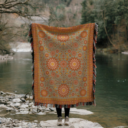 Harvest Bloom - Earth Woven Picnic Rug XL - Bilby Threads