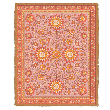 Harvest Bloom - Sunset Woven Picnic Rug XL - Bilby Threads