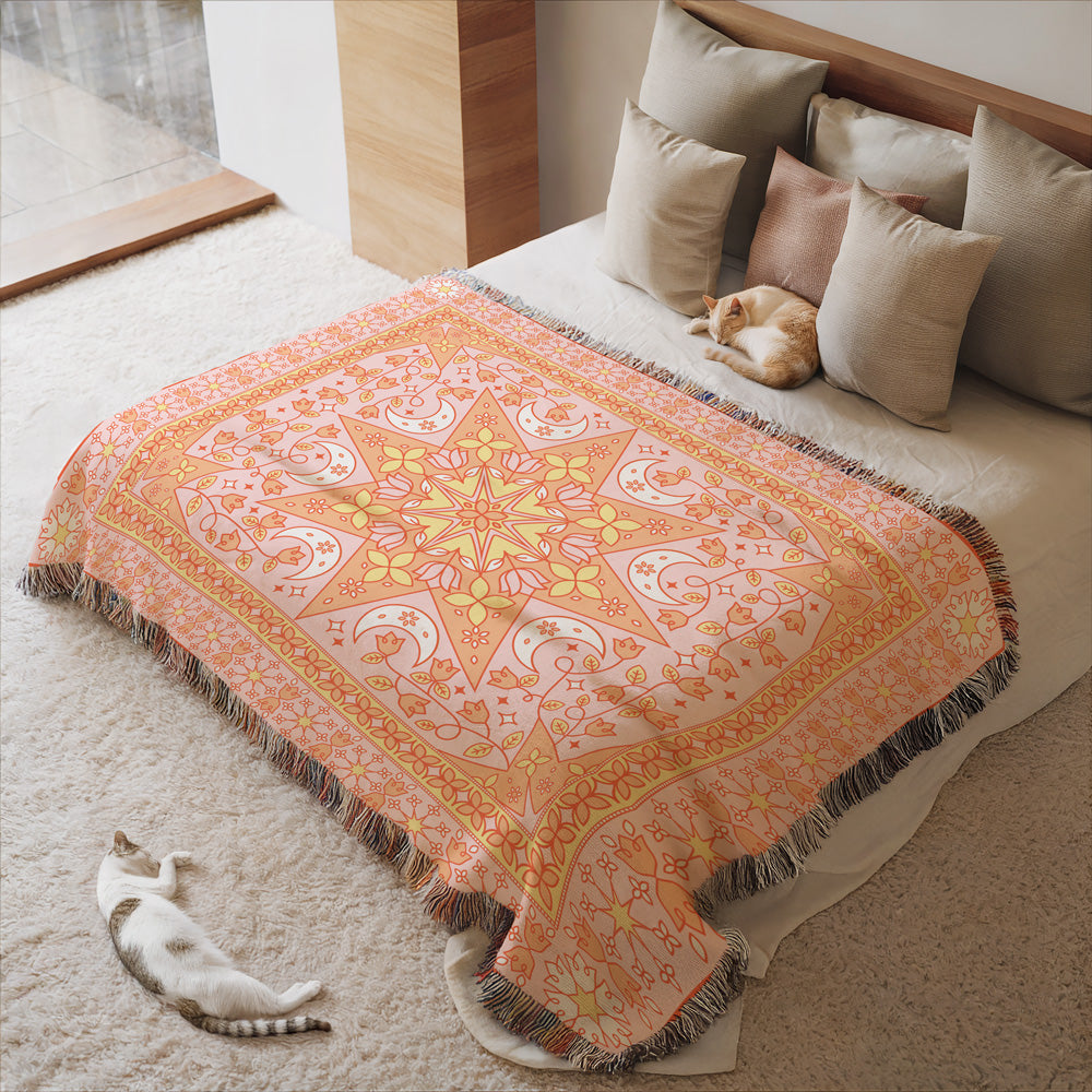 Luna Flora - Dawn Woven Picnic Rug XL - Bilby Threads