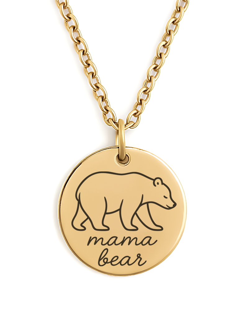 Mama Bear & Papa Bear Personalised Necklace Set - Matching Family Jewellery