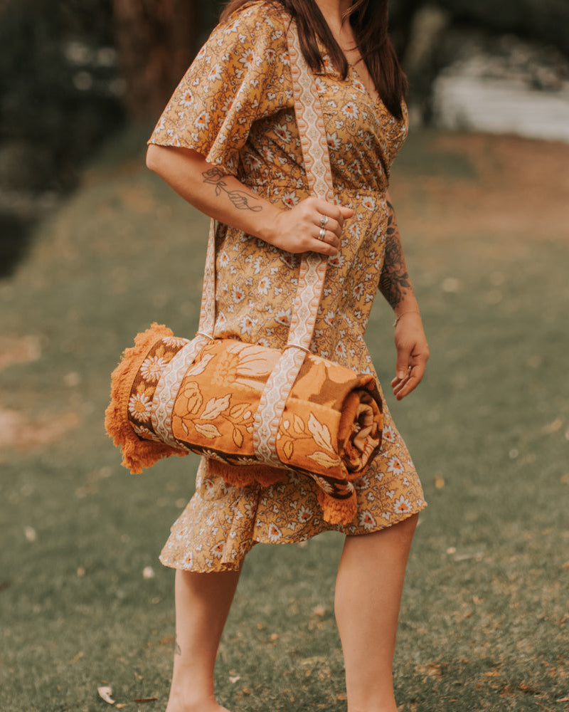 Picnic Rug or Blanket Carry Strap - Dune - Bilby Threads
