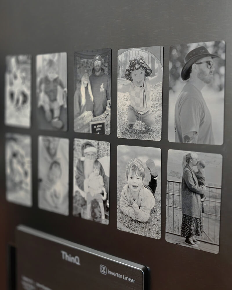 Custom Personalised Photo Metal Fridge Magnet - Laser Engraved Keepsake - Bilby Threads