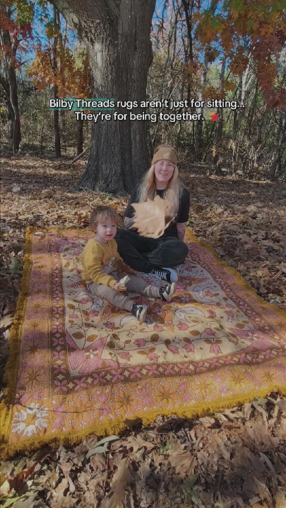 Load video: Luna Woven Picnic Rug