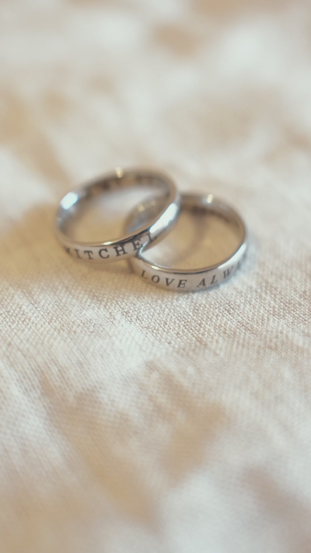 Load video: Personalised Engraved Text Ring - Gold or Silver (4mm Band)